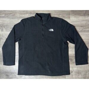The North Face Men’s Fleece Quarter Zip Jacket Black Size Large Pullover